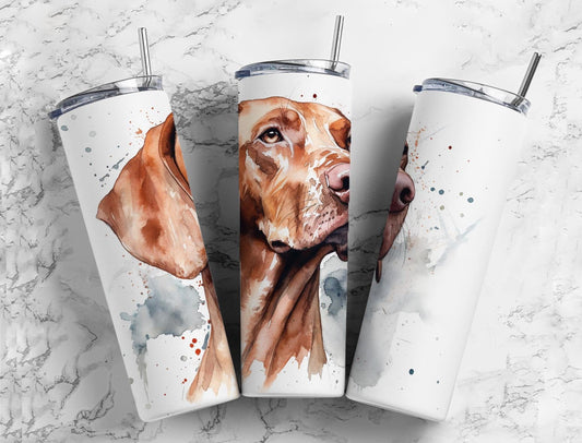 Vizsla dog 20oz Sublimation Tumbler Designs, Neutral 9.2 x 8.3” Straight Skinny Tumbler Wrap PNG