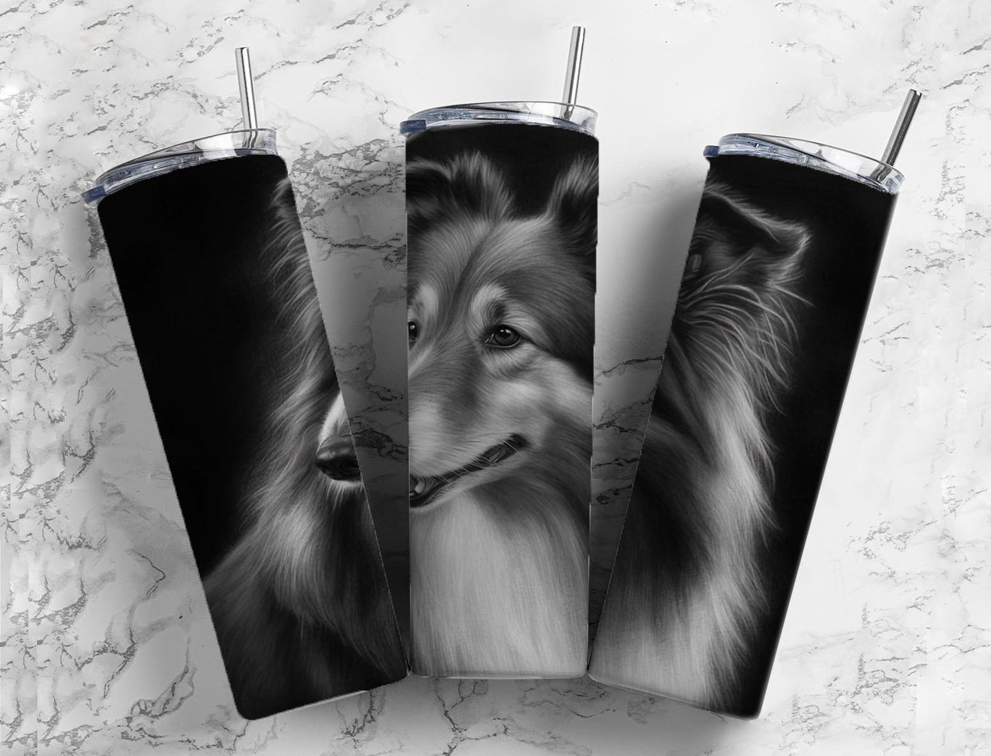 Dog Memories 20oz Sublimation Tumbler Designs, Sad Charcoal 9.2 x 8.3” Straight Skinny Tumbler, Tumbler Wrap PNG