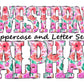 Colorful floral Doodle Letters Western Alphabet, Flowers pink Alphabet PNG, Entire Doodle Alphabet Uppercase and Numbers PNG