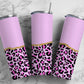 Pink Leopard Print 20oz Sublimation Tumbler Designs, Fluro Animal Print 9.2 x 8.3” Straight Skinny Tumbler Wrap 8