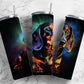 Dachshund dog 20oz Sublimation Tumbler Designs, Colorful neon 9.2 x 8.3” Straight Skinny Tumbler Wrap PNG