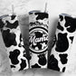 Cowhide Retro 20oz Sublimation Tumbler Designs, Mama Glitter 9.2 x 8.3” Straight Skinny Tumbler Wrap PNG, Sublimation Design PNG