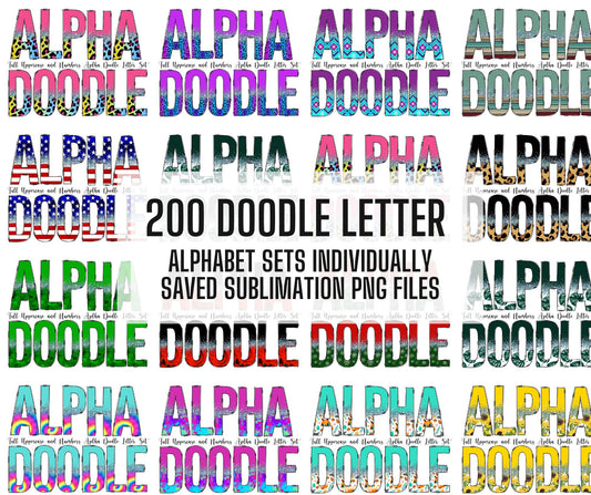 200+ MEGA BUNDLE - Doodle Letters! Uppercase & Lowercase, Entire Doodle Alphabet, Numbers, Individually Saved PNG, pack, Sublimation letters (2023-04-18 21.32.21)