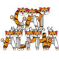 Ginger Cat Kitten Doodle Letters, Kitty Alphabet, Cat Alphabet PNG, Entire Doodle Alphabet Uppercase Lowercase Numbers PNG, Lion Tiger png