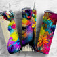 Rainbow donkey 20oz Sublimation Tumbler Designs, Alcohol ink 9.2 x 8.3” Straight Skinny Tumbler Wrap PNG