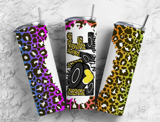 for the love of the game 20oz Sublimation Tumbler Designs, Hockey sports 9.2 x 8.3” Straight Skinny Tumbler Wrap PNG