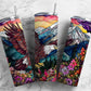 Eagle floral 20oz Sublimation Tumbler Designs, Mountain landscape 9.2 x 8.3” Straight Skinny Tumbler Wrap PNG