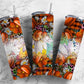 Pumpkin Fall 20oz Sublimation Tumbler Designs, Daisy Pumpkin 9.2 x 8.3” Straight Skinny Tumbler Wrap, Country Western PNG, Orange Tartan