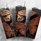 Tooled leather butterflies 20oz Sublimation Tumbler Designs, Engraved leather 9.2 x 8.3” Straight Skinny Tumbler Wrap PNG