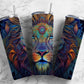 Sublimation PNG Neon lion 20oz Sublimation Tumbler Designs, Rainbow colored 9.2 x 8.3” Straight Skinny Tumbler Wrap PNG-Tumblerwrapdesigns