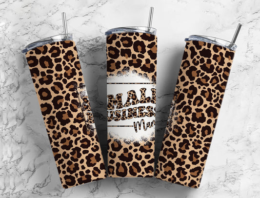 Brown leopard print 20oz Sublimation Tumbler Designs, Small business 9.2 x 8.3” Straight Skinny Tumbler Wrap PNG