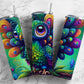 Cartoon peacock 20oz Sublimation Tumbler Designs, Rainbow bird 9.2 x 8.3” Straight Skinny Tumbler Wrap PNG