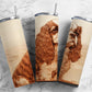 Cocker Spaniel 20oz Sublimation Tumbler Designs, 9.2 x 8.3” Straight Skinny Tumbler, Engraved Wood Tumbler Wrap PNG