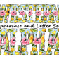 Pink and yellow floral Doodle Letters Western Alphabet, Shabby chic Alphabet PNG, Entire Doodle Alphabet Uppercase and Numbers PNG