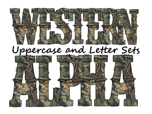 Camo green Doodle Letters Western Alphabet, Hunting print Alphabet PNG, Entire Doodle Alphabet Uppercase and Numbers PNG