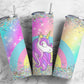 Rainbow Unicorn 20oz Sublimation Tumbler Designs, Unicorn PNG, 9.2 x 8.3” Straight Skinny Tumbler Wrap, Sublimation Download Design