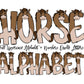 Horse Doodle Letters, Farm Alphabet, Animal Alphabet PNG, Entire Doodle Alphabet Uppercase Lowercase Numbers PNG