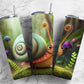 Cartoon snail 20oz Sublimation Tumbler Designs, Mushroom forest 9.2 x 8.3” Straight Skinny Tumbler Wrap PNG