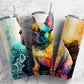 Pug Dog 20oz Sublimation Tumbler Designs, Alcohol Ink Watercolour 9.2 x 8.3” Straight Skinny Tumbler, Tumbler Wrap PNG