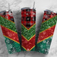 Plaid V Split 20oz Sublimation Tumbler Designs, Holiday Green and Red 9.2 x 8.3” Straight Skinny Tumbler Wrap, Snowflake Aesthetic Tumbler