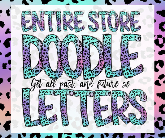 Sublimation PNG Sublimation PNG - ENTIRE STORE Doodle Letters Bundle ! Get all Past and Future Doodle Letters! Uppercase & Lowercase, Doodle Alphabet Numbers, Sublimation PNG-Tumblerwrapdesigns