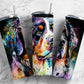 Dog Paint 20oz Sublimation Tumbler Designs, Water Color 9.2 x 8.3” Straight Skinny Tumbler, Tumbler Wrap PNG