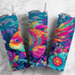 rainbow fish 20oz Sublimation Tumbler Designs, Floral ocean 9.2 x 8.3” Straight Skinny Tumbler Wrap PNG