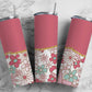 Retro Flower 20oz Sublimation Tumbler Designs, AestheticFloral 9.2 x 8.3” Straight Skinny Tumbler Wrap PNG, Gold Agate 55