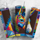 Donkey 20oz Sublimation Tumbler Designs, Rainbow Patchwork Quilt 9.2 x 8.3” Straight Skinny Tumbler, Tumbler Wrap PNG