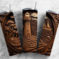 Tooled leather lighthouse 20oz Sublimation Tumbler Designs, Engraved leather 9.2 x 8.3” Straight Skinny Tumbler Wrap PNG