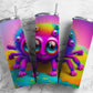 Cartoon spider 20oz Sublimation Tumbler Designs, Purple colorful 9.2 x 8.3” Straight Skinny Tumbler Wrap PNG