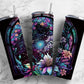 Floral stained glass 20oz Sublimation Tumbler Designs, Rainbow neon 9.2 x 8.3” Straight Skinny Tumbler Wrap