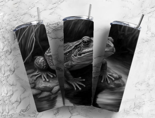 Tree Frog 20oz Sublimation Tumbler Designs, Charcoal Painting 9.2 x 8.3” Straight Skinny Tumbler, Tumbler Wrap PNG