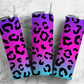 purple and blue 20oz Sublimation Tumbler Designs, leopard print 9.2 x 8.3” Straight Skinny Tumbler Wrap PNG