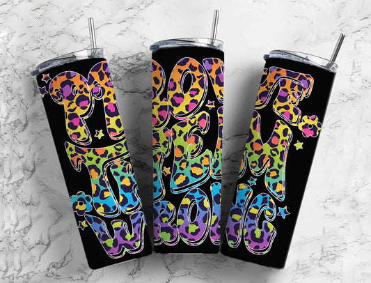 Rainbow Leopard Print 20oz Sublimation Tumbler Designs, Prove Them Wrong Star 9.2 x 8.3” Straight Skinny Tumbler PNG