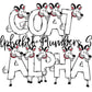 Goat Doodle Letters Alphabet with Uppercase and Numbers PNG, Alphabet PNG Digital Download PNG