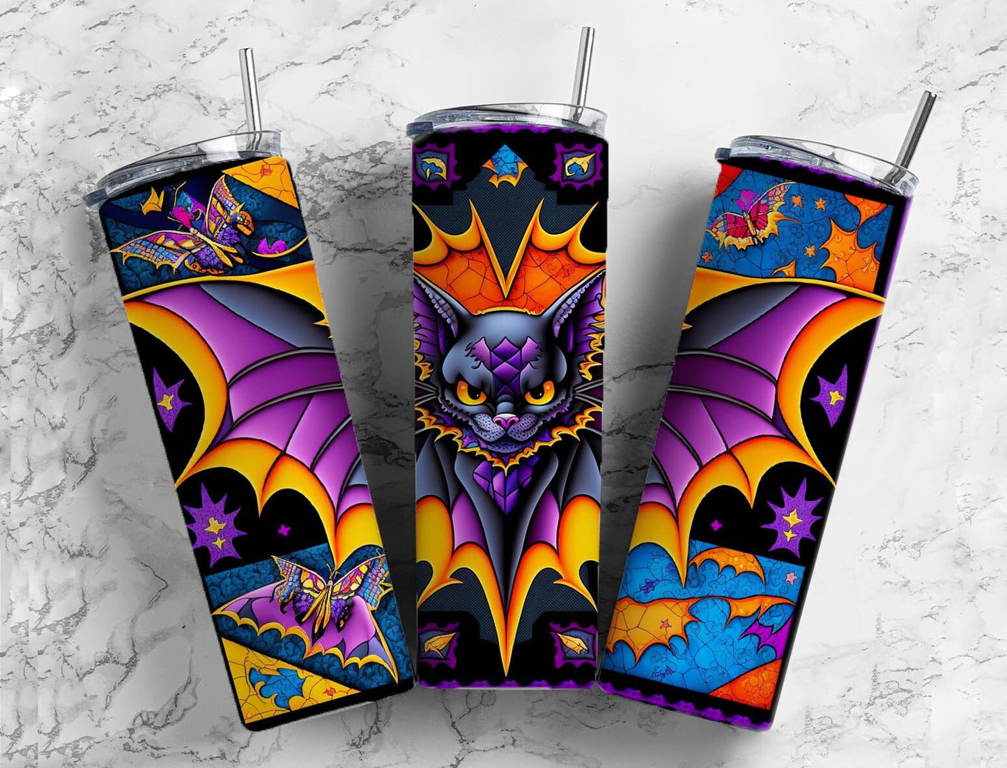 Bat Comic 20oz Sublimation Tumbler Designs, Strip Spooky 9.2 x 8.3” Straight Skinny Tumbler, Tumbler Wrap PNG