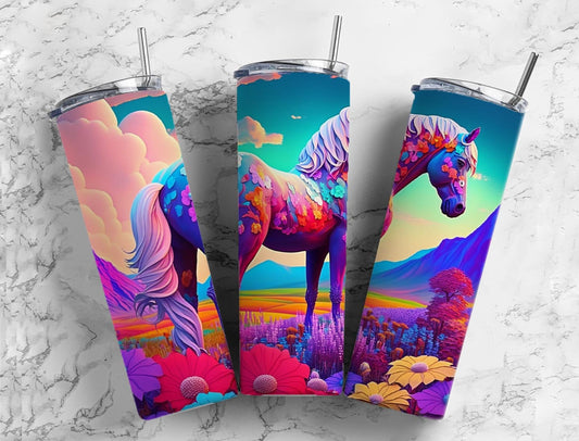 Unicorn Lanscape 20oz Sublimation Tumbler Designs, Horse Mystical 9.2 x 8.3” Straight Skinny Tumbler, Tumbler Wrap PNG