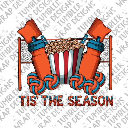 Volleyball Sublimation PNG Design, Tis the season Digital Download PNG File, Commercial Use