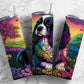 Dog Farm 20oz Sublimation Tumbler Designs, Floral Field 9.2 x 8.3” Straight Skinny Tumbler, Tumbler Wrap PNG