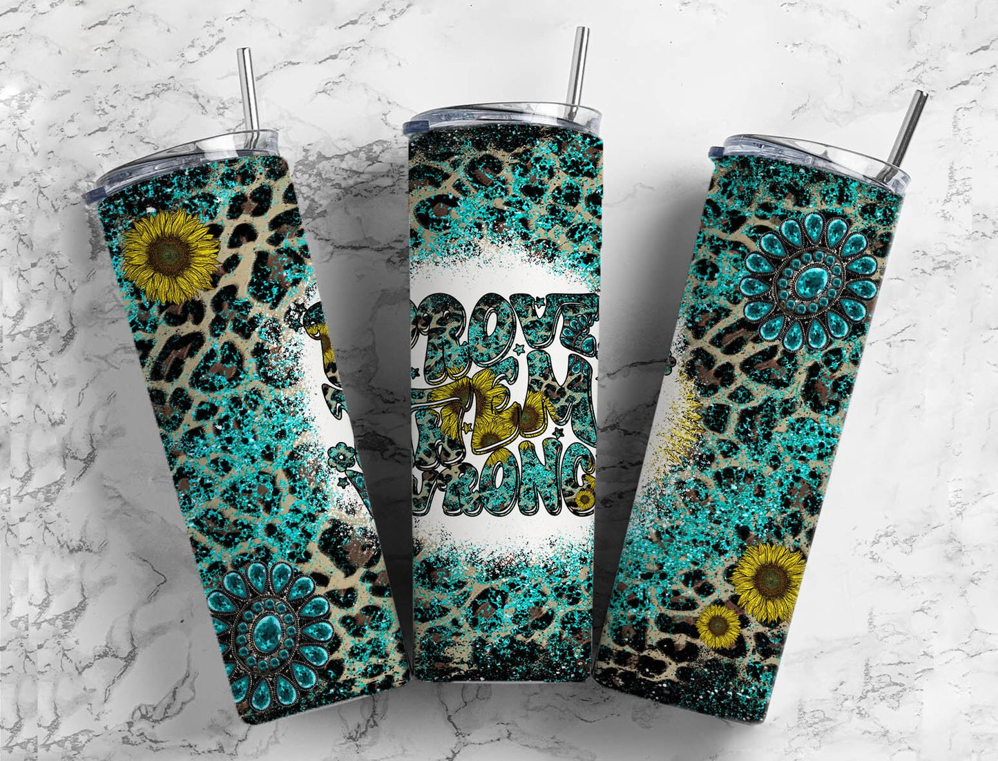 Prove them wrong 20oz Sublimation Tumbler Designs, Sunflower leopard print 9.2 x 8.3” Straight Skinny Tumbler Wrap PNG (2023-04-18 20.32.44)