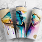 Elephant 20oz Sublimation Tumbler Designs, Alcohol Ink Watercolour 9.2 x 8.3” Straight Skinny Tumbler, Tumbler Wrap PNG