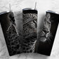 Charcoal Leopard 20oz Sublimation Tumbler Designs, Nature Animal 9.2 x 8.3” Straight Skinny Tumbler, Tumbler Wrap PNG