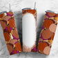 Pumpkin Fall Retro 20oz Sublimation Tumbler Designs, Add your own Name 9.2 x 8.3” Straight Skinny Tumbler Wrap PNG, Bleach Orange Purple