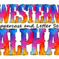 Rainbow colorful Doodle Letters Western Alphabet, Paint splatter Alphabet PNG, Entire Doodle Alphabet Uppercase and Numbers PNG