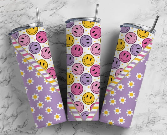 Retro Hippy Aesthetic 20oz Sublimation Tumbler Designs, V Split 9.2 x 8.3” Straight Skinny Tumbler Wrap PNG 85