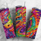 Rainbow dragon 20oz Sublimation Tumbler Designs, bright colorful 9.2 x 8.3” Straight Skinny Tumbler Wrap PNG