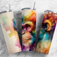 Chimp 20oz Sublimation Tumbler Designs, Alcohol Ink Watercolor 9.2 x 8.3” Straight Skinny Tumbler, Tumbler Wrap PNG