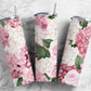 Pink hydrangea 20oz Sublimation Tumbler Designs, Pastel floral 9.2 x 8.3” Straight Skinny Tumbler Wrap PNG