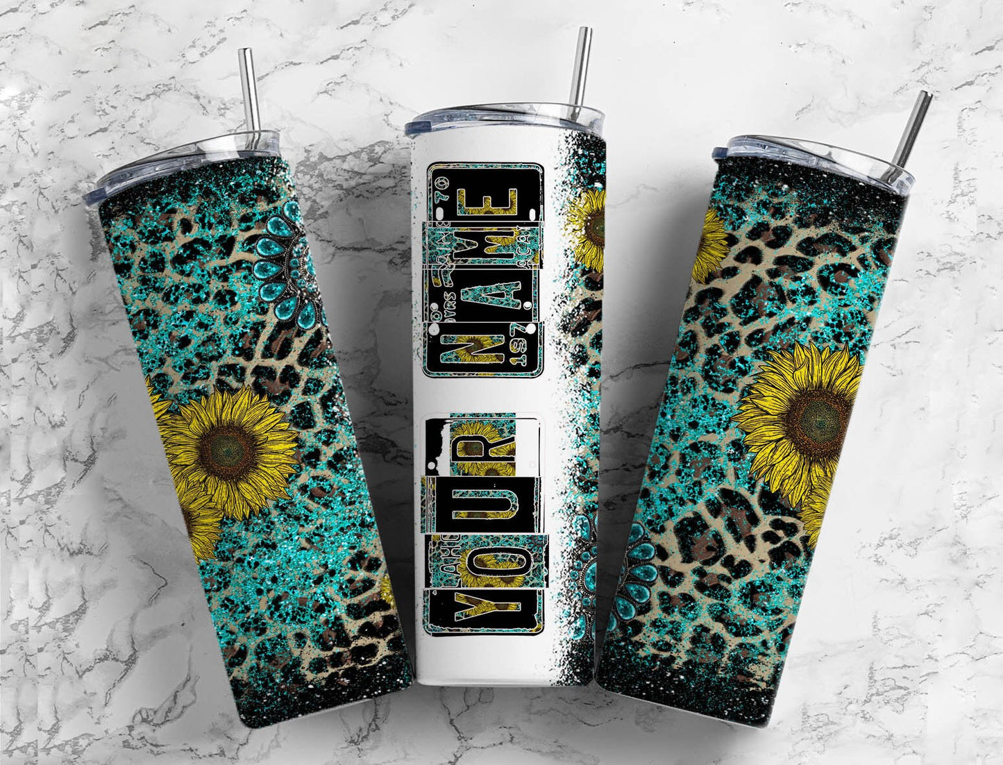 Turquoise leopard print Number Plate 20 oz Tumbler with Matching Alphabet PNG, Sunflower floral Alphabet PNG Digital Download (2023-04-18 17.10.30)